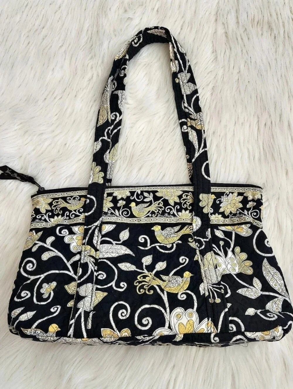 Vera Bradley Black Gold Floral Tote Bag
